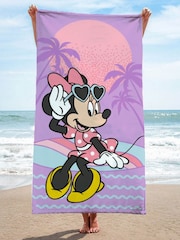 Jay Franco Purple Disney Minnie Mouse Cotton Beach Towel - Image 1 of 5