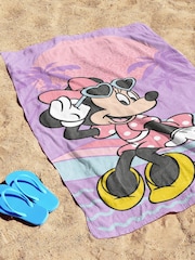 Jay Franco Purple Disney Minnie Mouse Cotton Beach Towel - Image 2 of 5