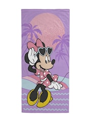 Jay Franco Purple Disney Minnie Mouse Cotton Beach Towel - Image 4 of 5
