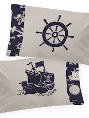 Jay Franco Blue One Piece High Seas 100 Cotton Single Duvet Cover Set - Image 5 of 6