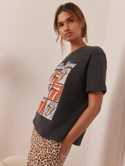 Grey/Animal Rolling Stones Short Sleeve Pyjamas - Image 3 of 6