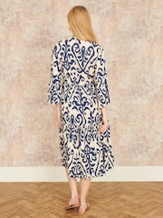 Yumi Cream Block Print Kaftan - Image 4 of 5