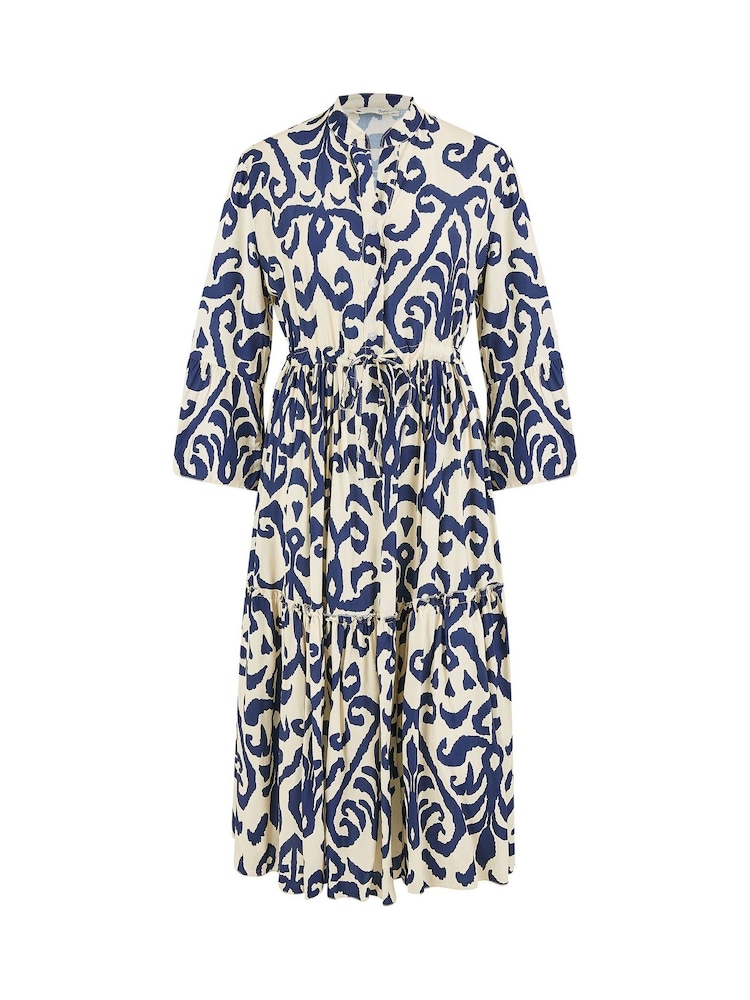 Yumi Cream Block Print Kaftan - Image 5 of 5