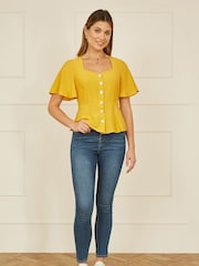 Yumi Yellow Button Up Top - Image 2 of 4