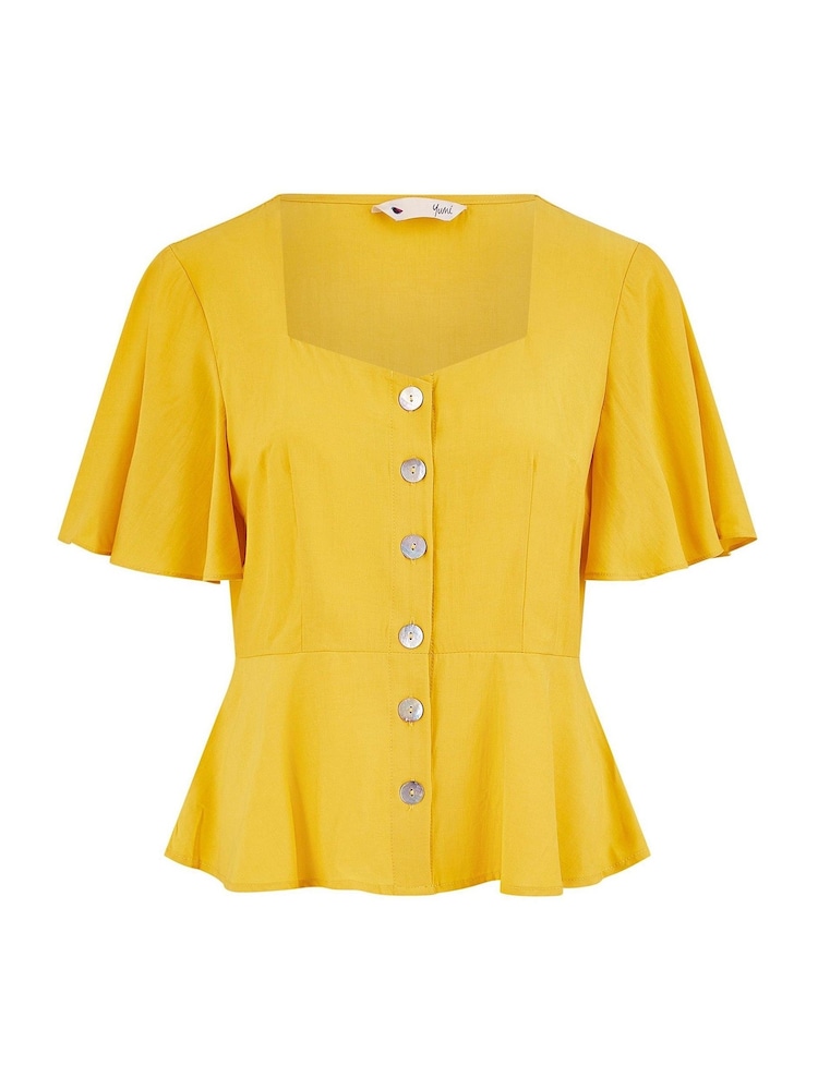 Yumi Yellow Button Up Top - Image 4 of 4