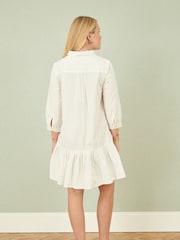 Yumi White 100% Cotton Flower Tunic Dress - Image 4 of 5