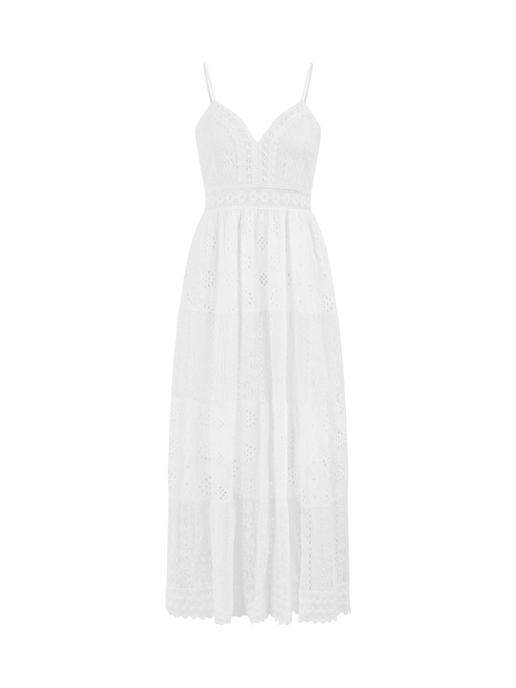 Vestido largo y escalonado con espalda fruncida de Yumi - Imagen 5 de 5 Vestido largo y escalonado con espalda fruncida de Yumi - Imagen 5 de 5
