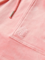 Juicy Couture Pink Girls Tonal Embroidered Velour Shorts - Image 7 of 7