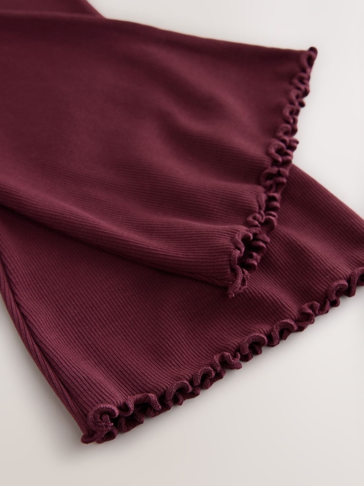 Burgundy Red 1 Pack Rib Flare Leggings (3-16yrs) - Image 7 of 7 Burgundy Red 1 Pack Rib Flare Leggings (3-16yrs) - Image 7 of 7