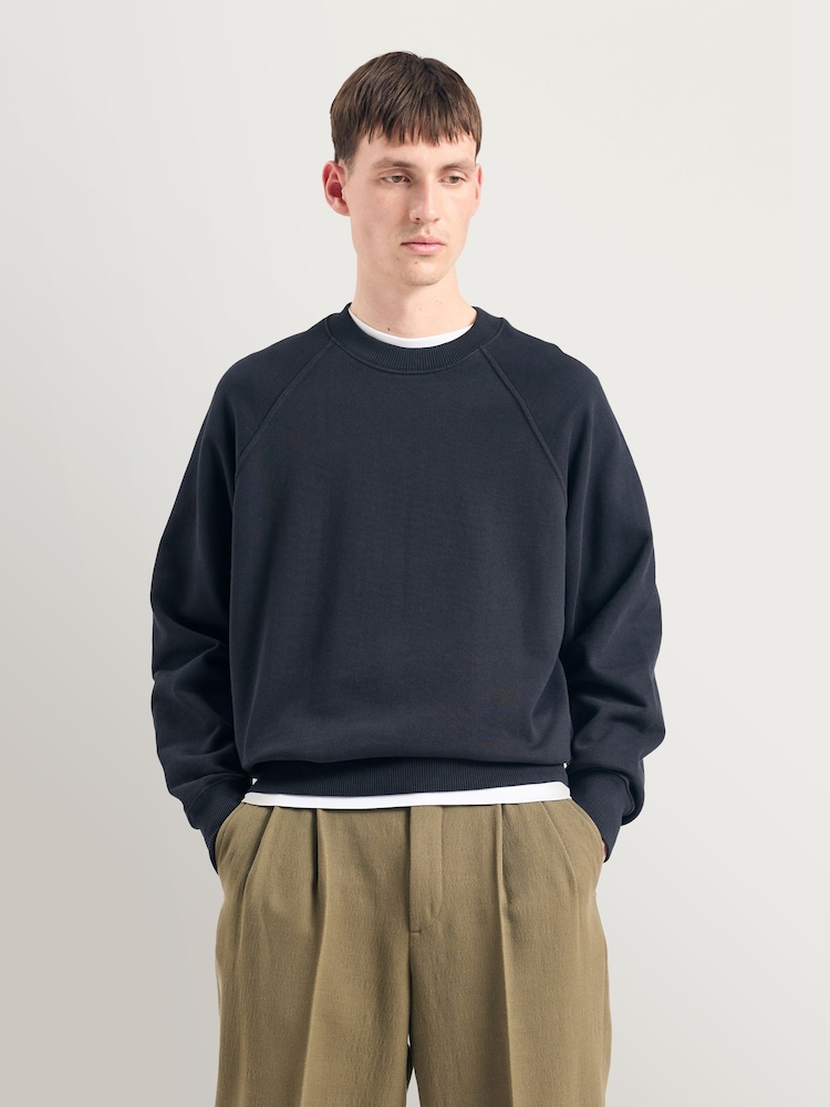 Norse Projects Blue Tyr Relaxed Loopback Raglan Sweatshirt - Image 1 of 2
