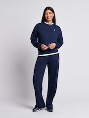 أزرق - U.S. Polo Assn. Womens Double Horsemen Crew Sweatshirt - صورة 3 من 7