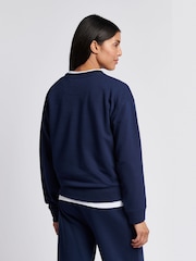 أزرق - U.S. Polo Assn. Womens Double Horsemen Crew Sweatshirt - صورة 4 من 7
