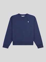 أزرق - U.S. Polo Assn. Womens Double Horsemen Crew Sweatshirt - صورة 5 من 7