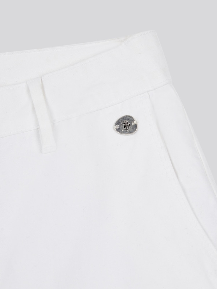 U.S. Polo Assn White Womens Ankle Wide Leg Chino Trousers - Image 3 of 3