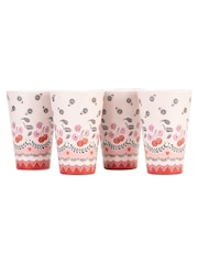 Cath Kidston Set of 4 Pink Cherry Melamine Tumblers - Image 2 of 4