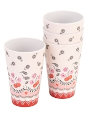 Cath Kidston Set of 4 Pink Cherry Melamine Tumblers - Image 4 of 4