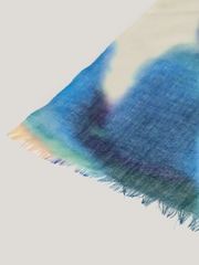 Jigsaw Green Sunset Floral Wool Silk Scarf - Image 2 of 4