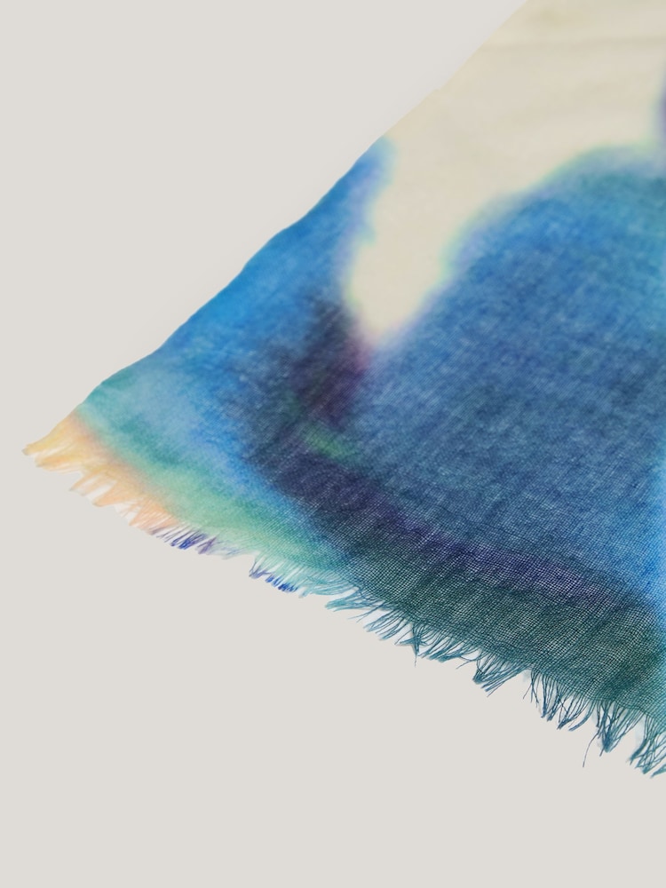 Jigsaw Green Sunset Floral Wool Silk Scarf - Image 2 of 4