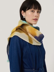 Jigsaw Green Sunset Floral Wool Silk Scarf - Image 4 of 4