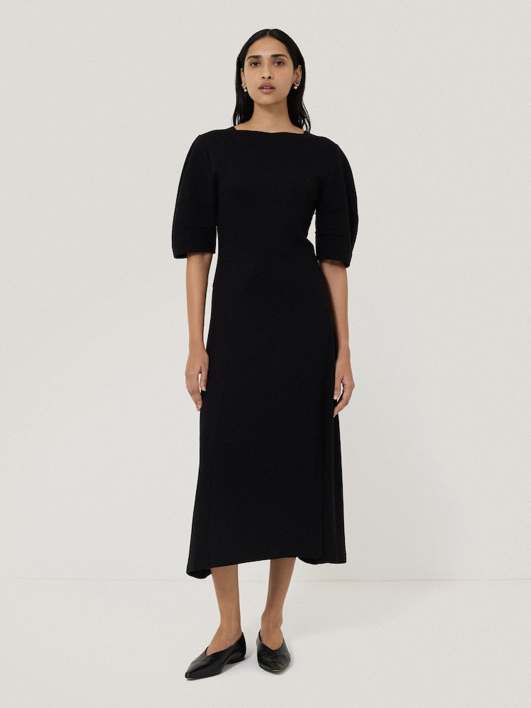 Jigsaw Black Angled Seams Jersey Dress - Image 1 of 5