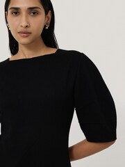 Jigsaw Black Angled Seams Jersey Dress - Image 2 of 5