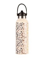 Cath Kidston Brown Leopard Print Stainless Steel Water Bottle 500ml - Image 1 of 3