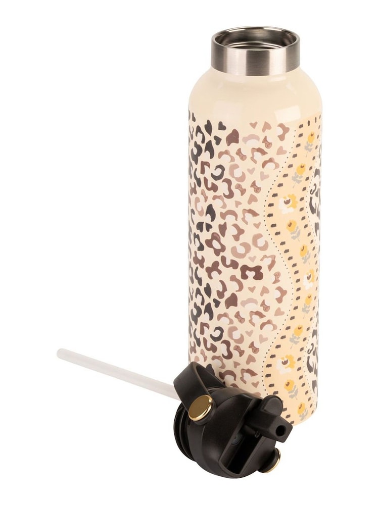 Cath Kidston Brown Leopard Print Stainless Steel Water Bottle 500ml - Image 3 of 3