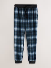 Navy Blue Check Motionflex Cosy Long Sleeve Cuffed Pyjamas Set - Image 9 of 11