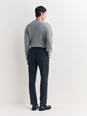 Oliver Spencer Grey Fishtail Cotton Wool Tapered Trousers - Image 2 of 6