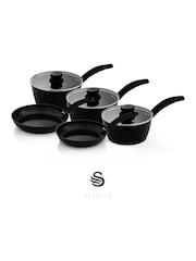 Swan 5 Piece Black Stealth Cookware Set with Superior Ceramic Compatible - Image 2 of 9