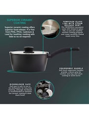 Swan 5 Piece Black Stealth Cookware Set with Superior Ceramic Compatible - Image 5 of 9