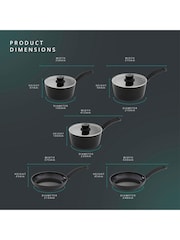 Swan 5 Piece Black Stealth Cookware Set with Superior Ceramic Compatible - Image 6 of 9