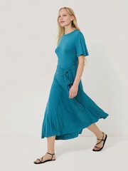 Jigsaw Blue Side Tie Asymmetric Dress - Image 1 of 5