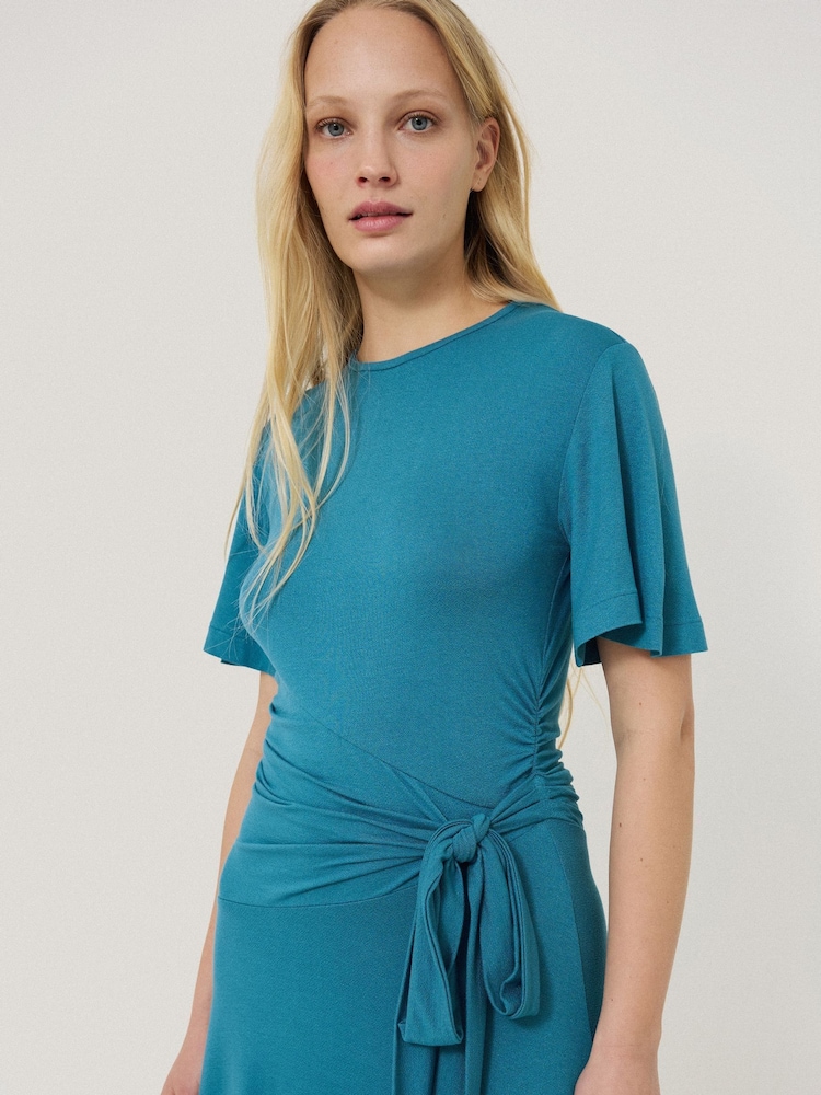 Jigsaw Blue Side Tie Asymmetric Dress - Image 2 of 5