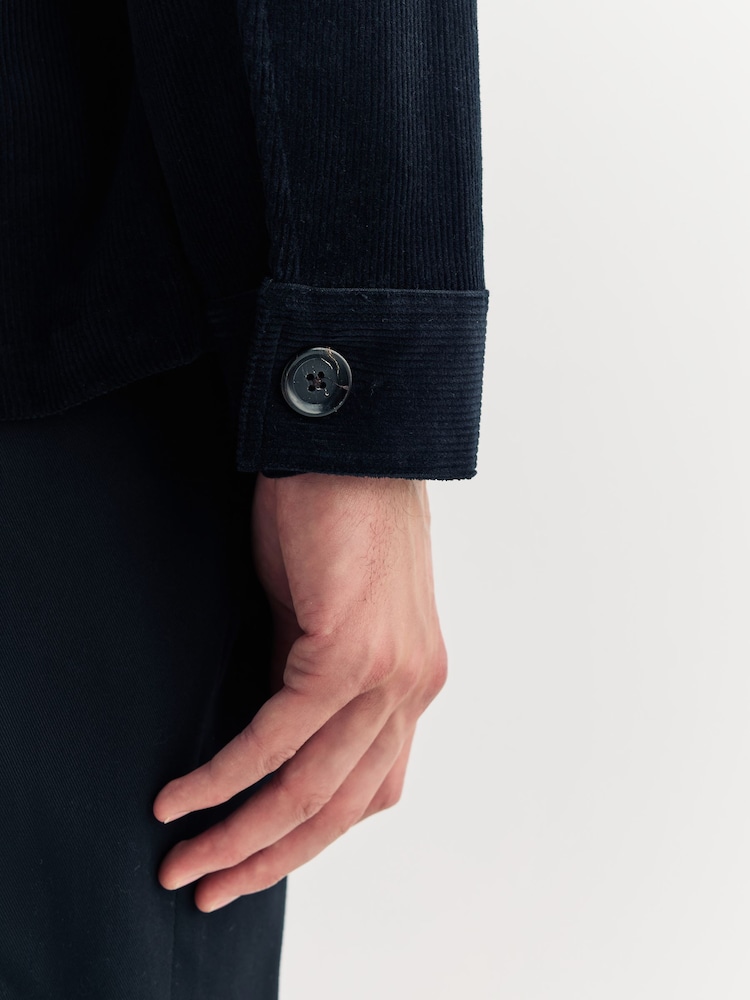Oliver Spencer Blue Bradwell Soft Cord Chore Jacket - Image 5 of 5
