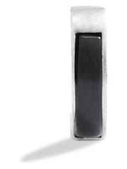 COACH Silver Tone Mens Enamel Huggie Earrings - Image 2 of 3