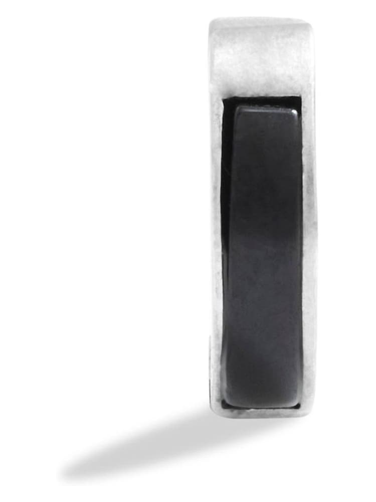 COACH Silver Tone Mens Enamel Huggie Earrings - Image 2 of 3
