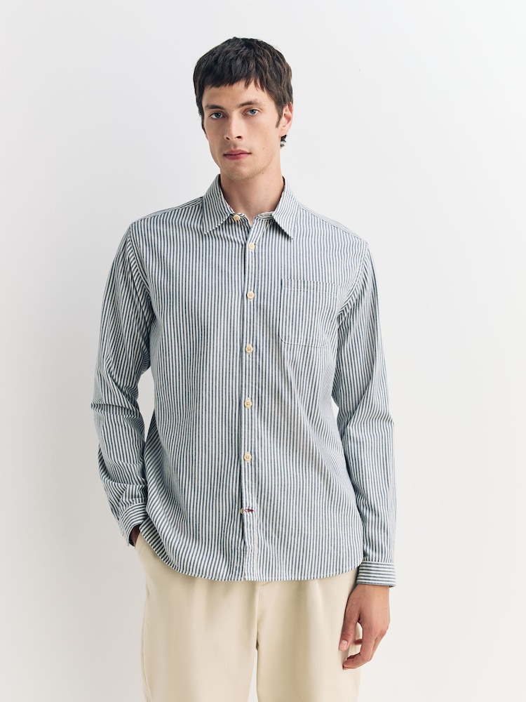 Oliver Spencer Blue New York Special Brimham Stripe Shirt - Image 1 of 5 Oliver Spencer Blue New York Special Brimham Stripe Shirt - Image 1 of 5