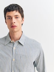 Oliver Spencer Blue New York Special Brimham Stripe Shirt - Image 2 of 5