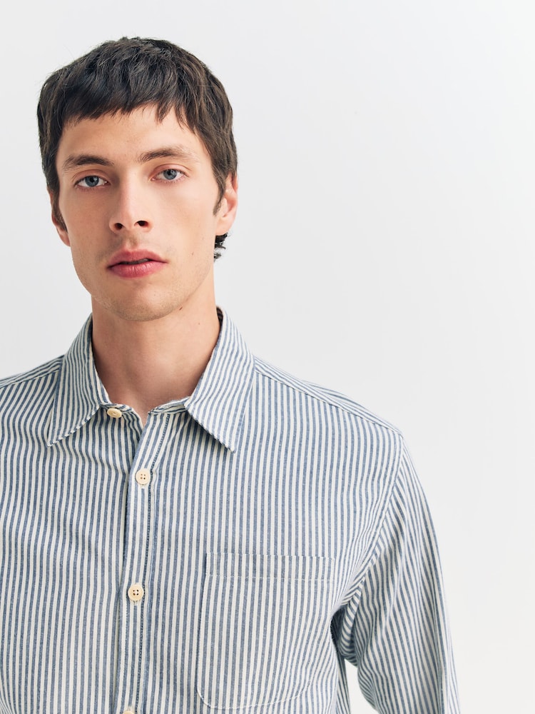 Oliver Spencer Blue New York Special Brimham Stripe Shirt - Image 2 of 5 Oliver Spencer Blue New York Special Brimham Stripe Shirt - Image 2 of 5