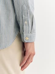 Oliver Spencer Blue New York Special Brimham Stripe Shirt - Image 3 of 5