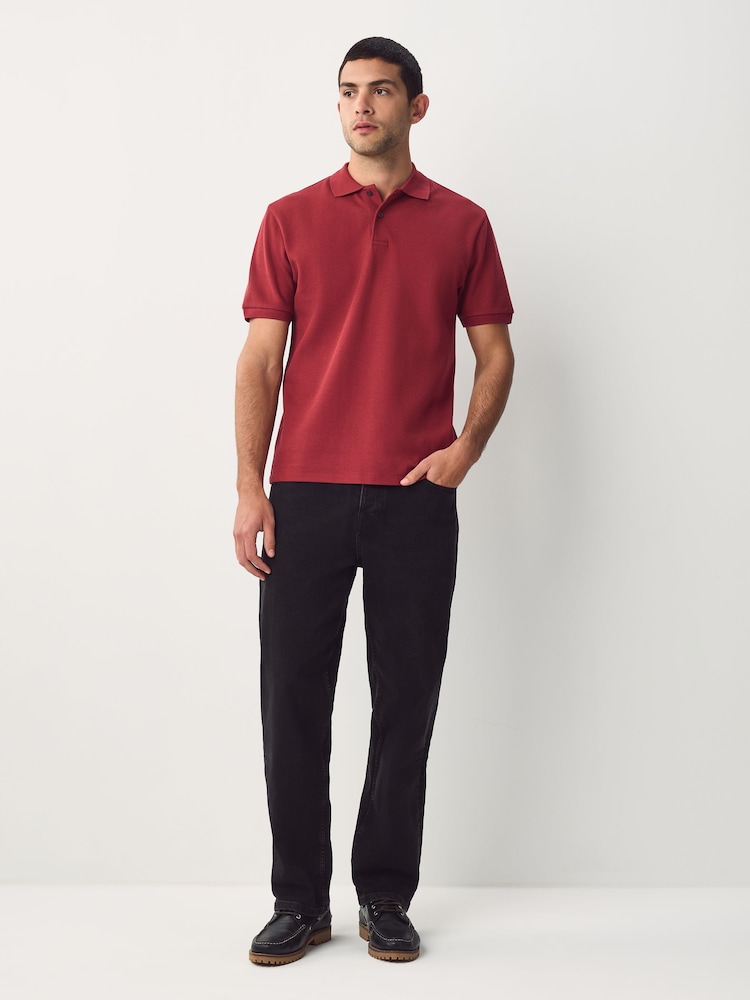 Red Textured Smart Polo Shirt - Image 2 of 6