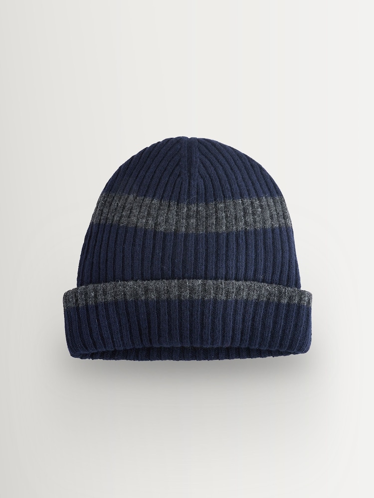 Oliver Spencer Blue Fisher Heavy Rib Wool Hat - Image 1 of 1