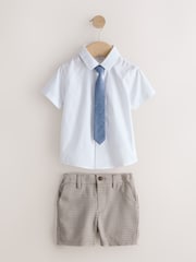 Brown Check Waistcoat, Shirt, Shorts & Tie Set (3mths-9yrs) - Image 6 of 9