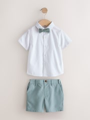 Pale Blue Waistcoat, Shirt, Shorts & Tie Set (3mths-9yrs) - Image 7 of 9