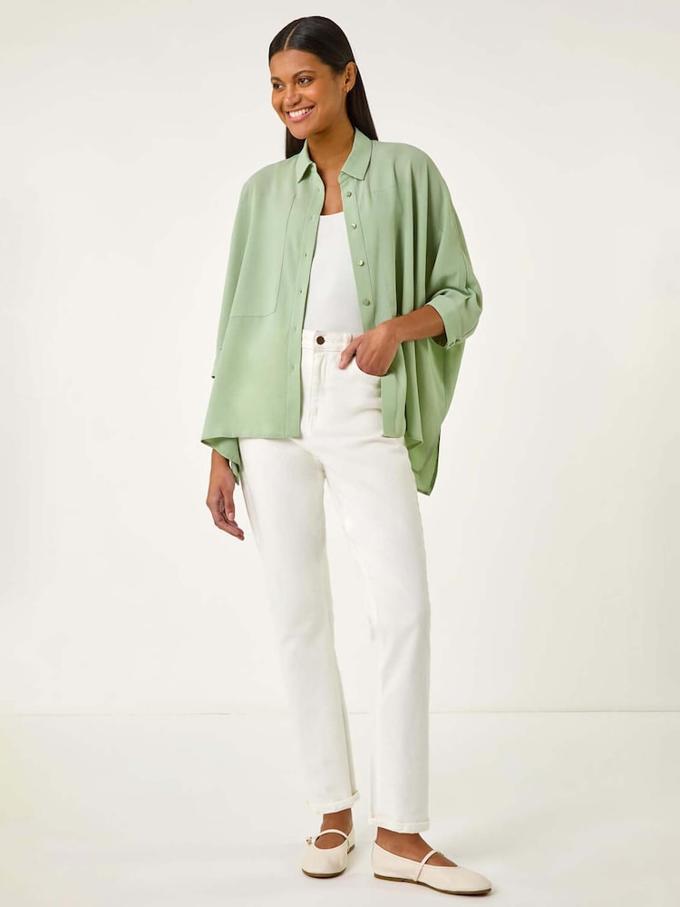 Roman Light Green Relaxed Smart Stretch Shirt - Image 1 of 5