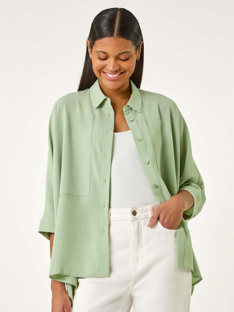 Roman Light Green Relaxed Smart Stretch Shirt - Image 2 of 5