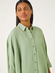 Roman Light Green Relaxed Smart Stretch Shirt - Image 4 of 5