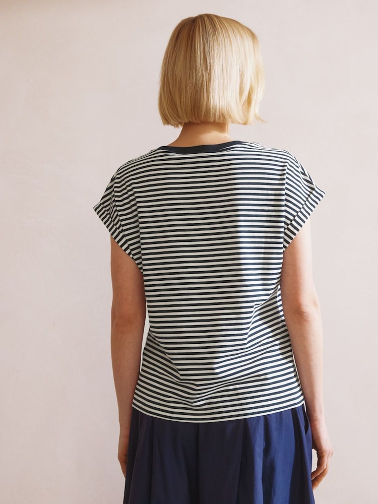 Albaray Blue 100% Cotton Roll back T-Shirt - Image 2 of 5