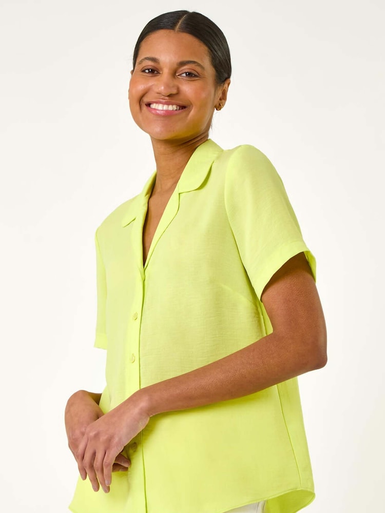 Roman Green Collared Short Sleeve Blouse - Image 2 of 5